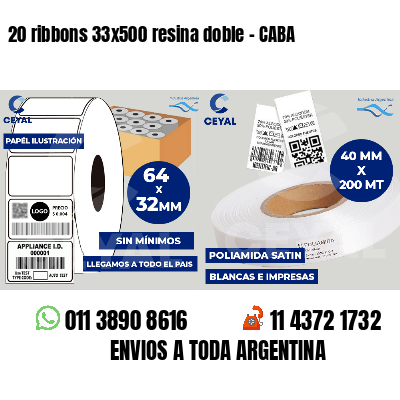 20 ribbons 33x500 resina doble - CABA