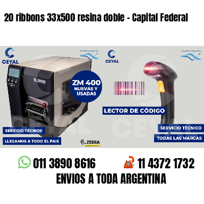 20 ribbons 33x500 resina doble - Capital Federal