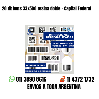 20 ribbons 33x500 resina doble - Capital Federal