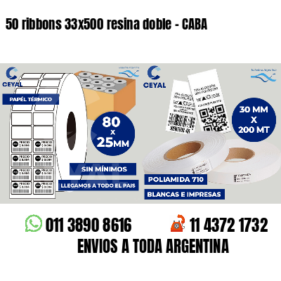 50 ribbons 33x500 resina doble - CABA