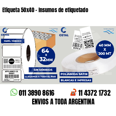 Etiqueta 50x40 - Insumos de etiquetado