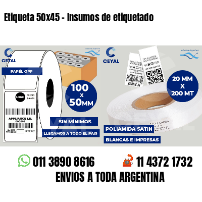 Etiqueta 50x45 - Insumos de etiquetado