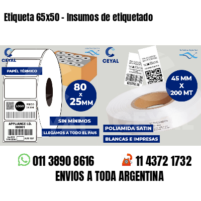 Etiqueta 65x50 - Insumos de etiquetado