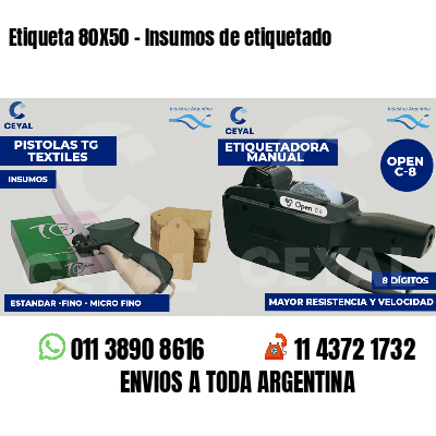 Etiqueta 80X50 - Insumos de etiquetado