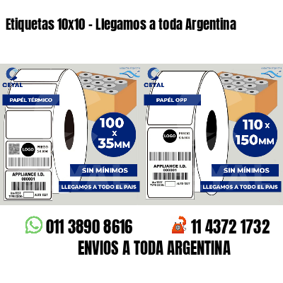 Etiquetas 10x10 - Llegamos a toda Argentina