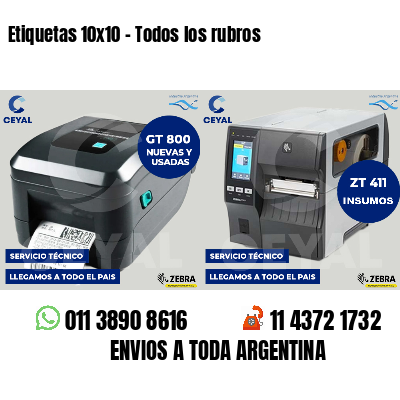 Etiquetas 10x10 - Todos los rubros