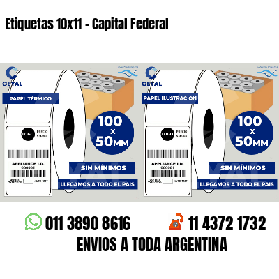 Etiquetas 10x11 - Capital Federal