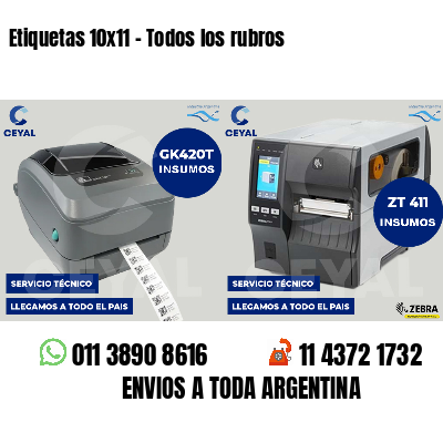 Etiquetas 10x11 - Todos los rubros