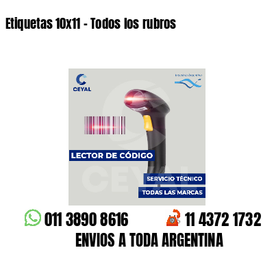 Etiquetas 10x11 - Todos los rubros