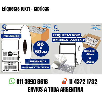 Etiquetas 10x11 - fabricas
