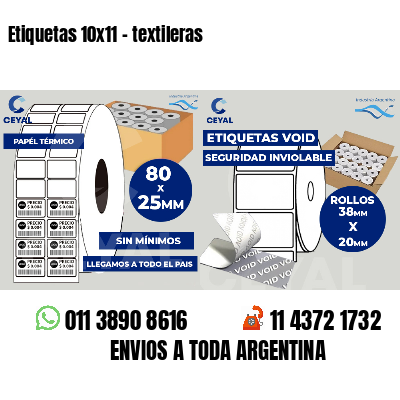 Etiquetas 10x11 - textileras