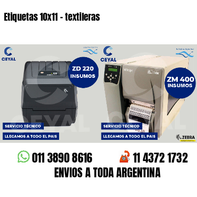 Etiquetas 10x11 - textileras