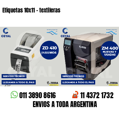 Etiquetas 10x11 - textileras