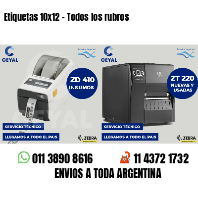 Etiquetas 10x12 - Todos los rubros