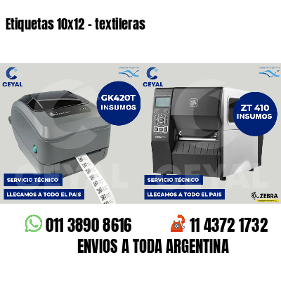 Etiquetas 10x12 - textileras