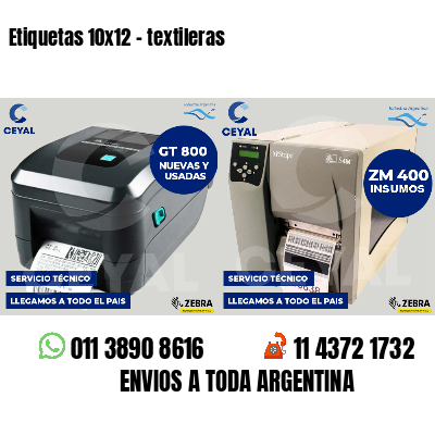 Etiquetas 10x12 - textileras