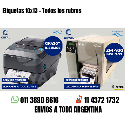 Etiquetas 10x13 - Todos los rubros