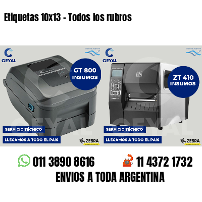 Etiquetas 10x13 - Todos los rubros