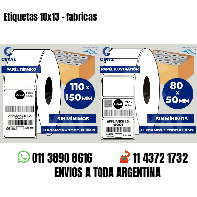 Etiquetas 10x13 - fabricas