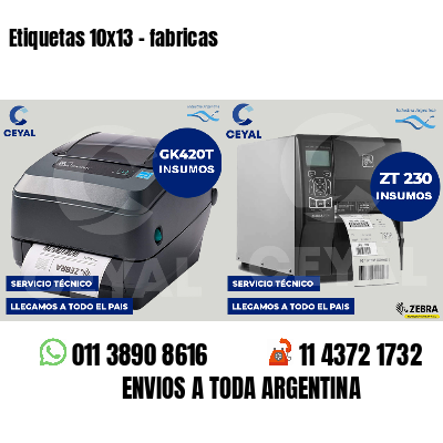 Etiquetas 10x13 - fabricas