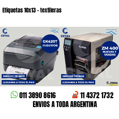 Etiquetas 10x13 - textileras