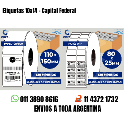 Etiquetas 10x14 - Capital Federal