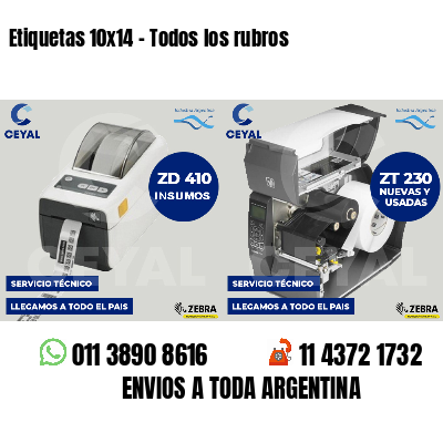 Etiquetas 10x14 - Todos los rubros
