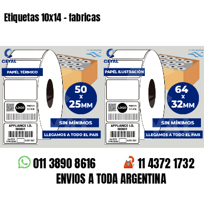 Etiquetas 10x14 - fabricas