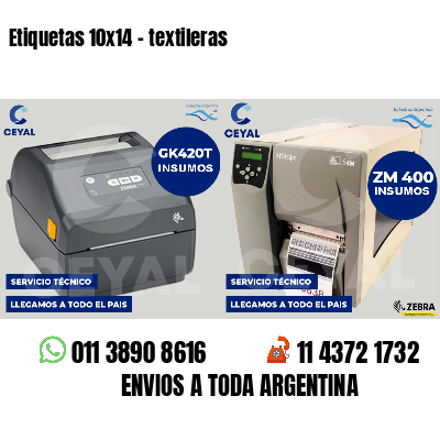 Etiquetas 10x14 - textileras