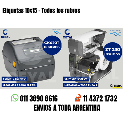 Etiquetas 10x15 - Todos los rubros