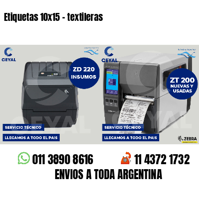 Etiquetas 10x15 - textileras