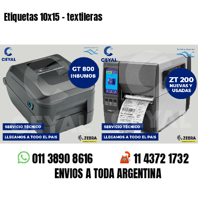 Etiquetas 10x15 - textileras
