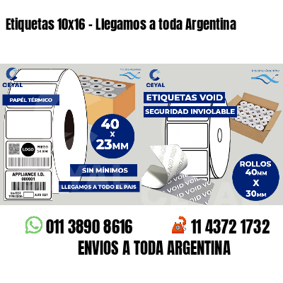 Etiquetas 10x16 - Llegamos a toda Argentina