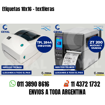 Etiquetas 10x16 - textileras