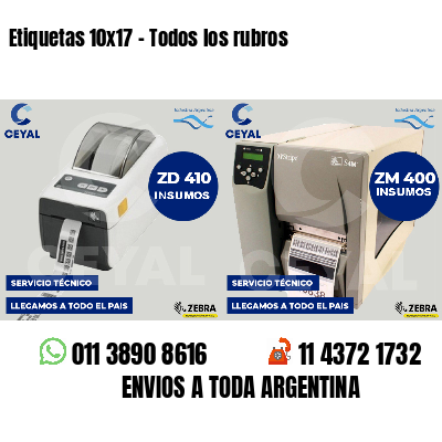 Etiquetas 10x17 - Todos los rubros