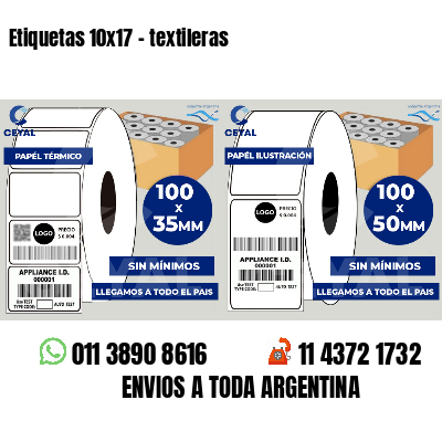 Etiquetas 10x17 - textileras