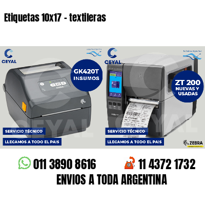 Etiquetas 10x17 - textileras
