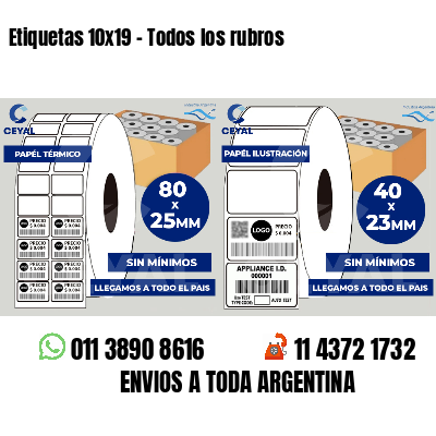 Etiquetas 10x19 - Todos los rubros