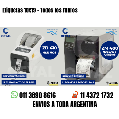 Etiquetas 10x19 - Todos los rubros