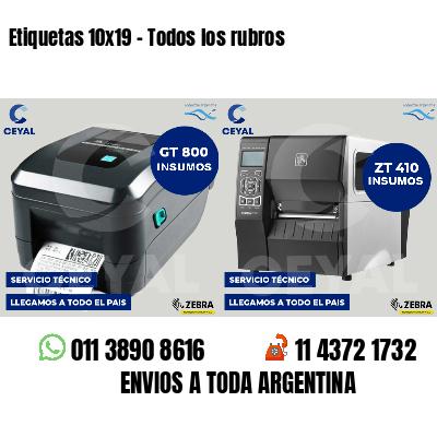 Etiquetas 10x19 - Todos los rubros