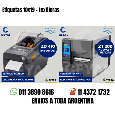 Etiquetas 10x19 - textileras