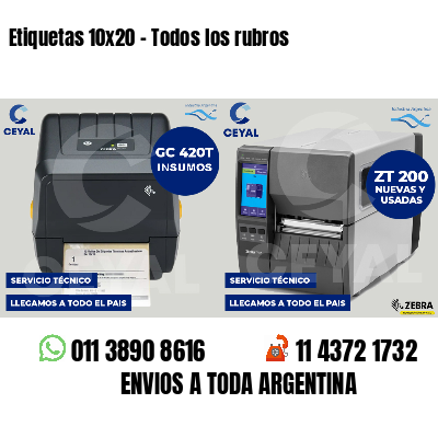 Etiquetas 10x20 - Todos los rubros