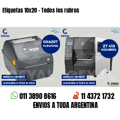 Etiquetas 10x20 - Todos los rubros