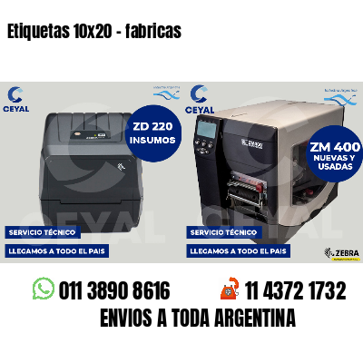 Etiquetas 10x20 - fabricas