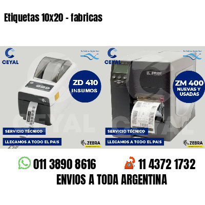 Etiquetas 10x20 - fabricas