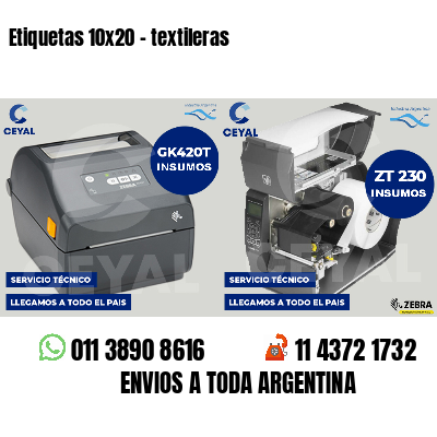 Etiquetas 10x20 - textileras