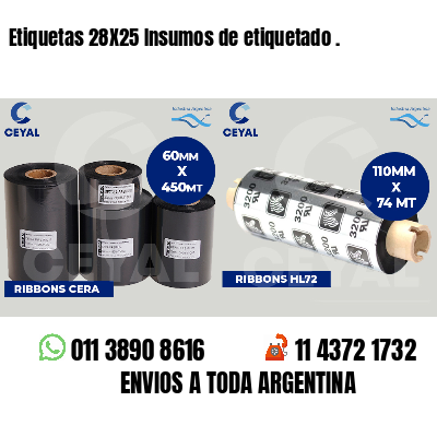 Etiquetas 28X25 Insumos de etiquetado .