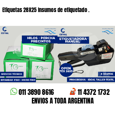 Etiquetas 28X25 Insumos de etiquetado .
