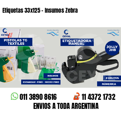 Etiquetas 33x125 - Insumos Zebra 