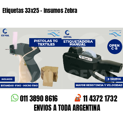 Etiquetas 33x25 - Insumos Zebra